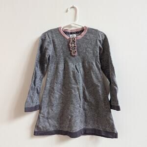 Mini Boden Sweater Dress Girls Sz 3-4y Gray